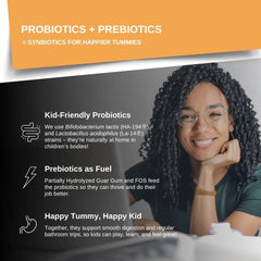 Child taking Intelligent Labs chewable probiotic, convenient daily use