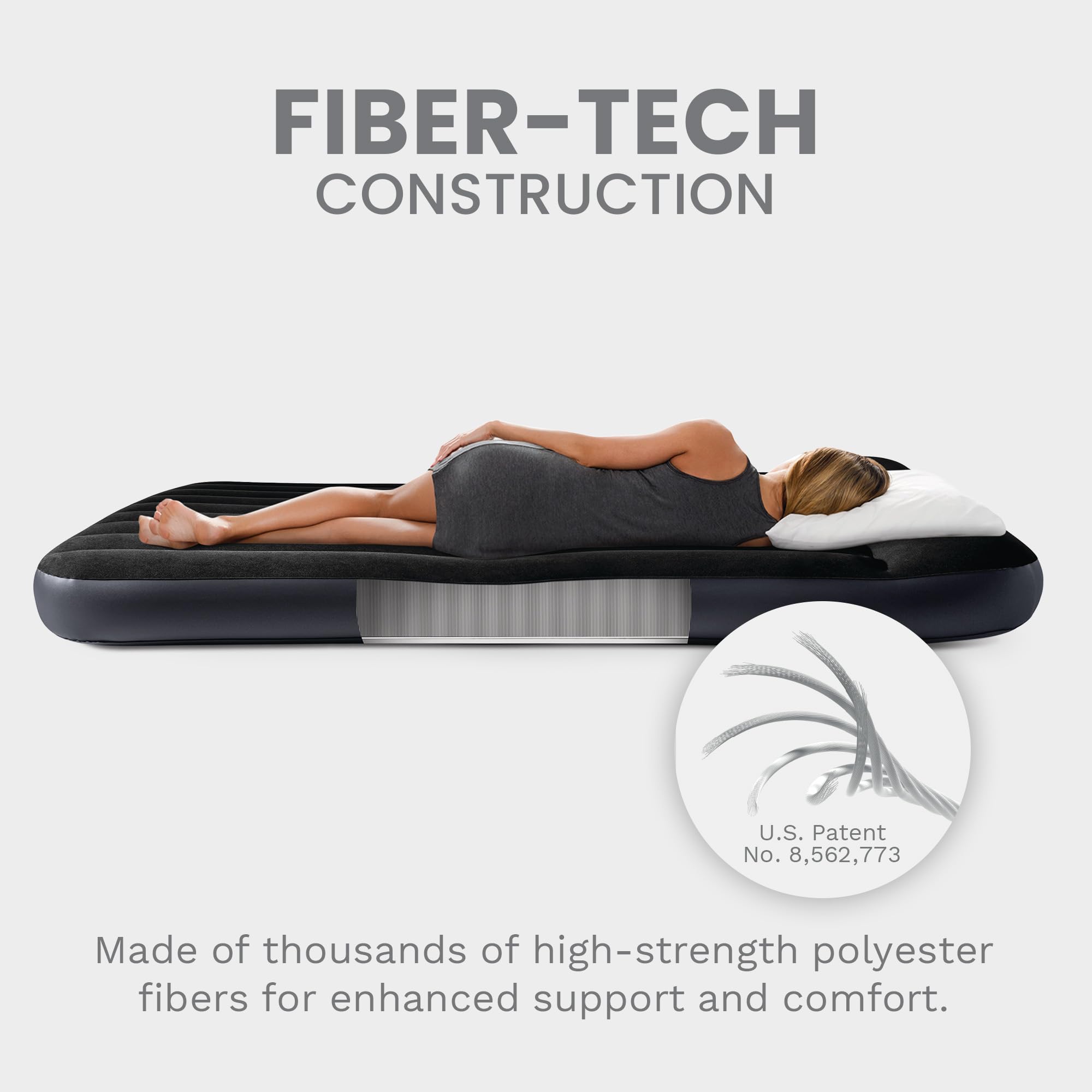 Intex product label image showing model and Fiber‑Tech specs