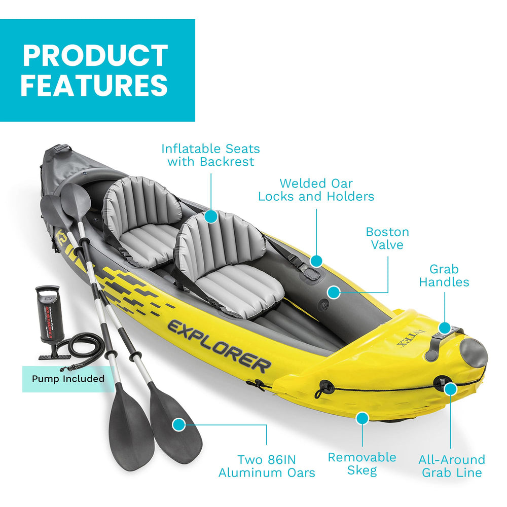 Intex Explorer K2 removable skeg detail improving straight-line tracking and control
