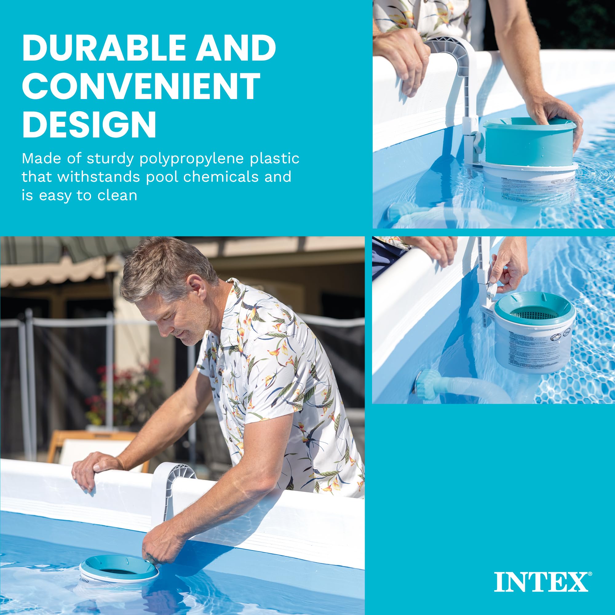 Intex skimmer attached to filter pump hose improving circulation benefit