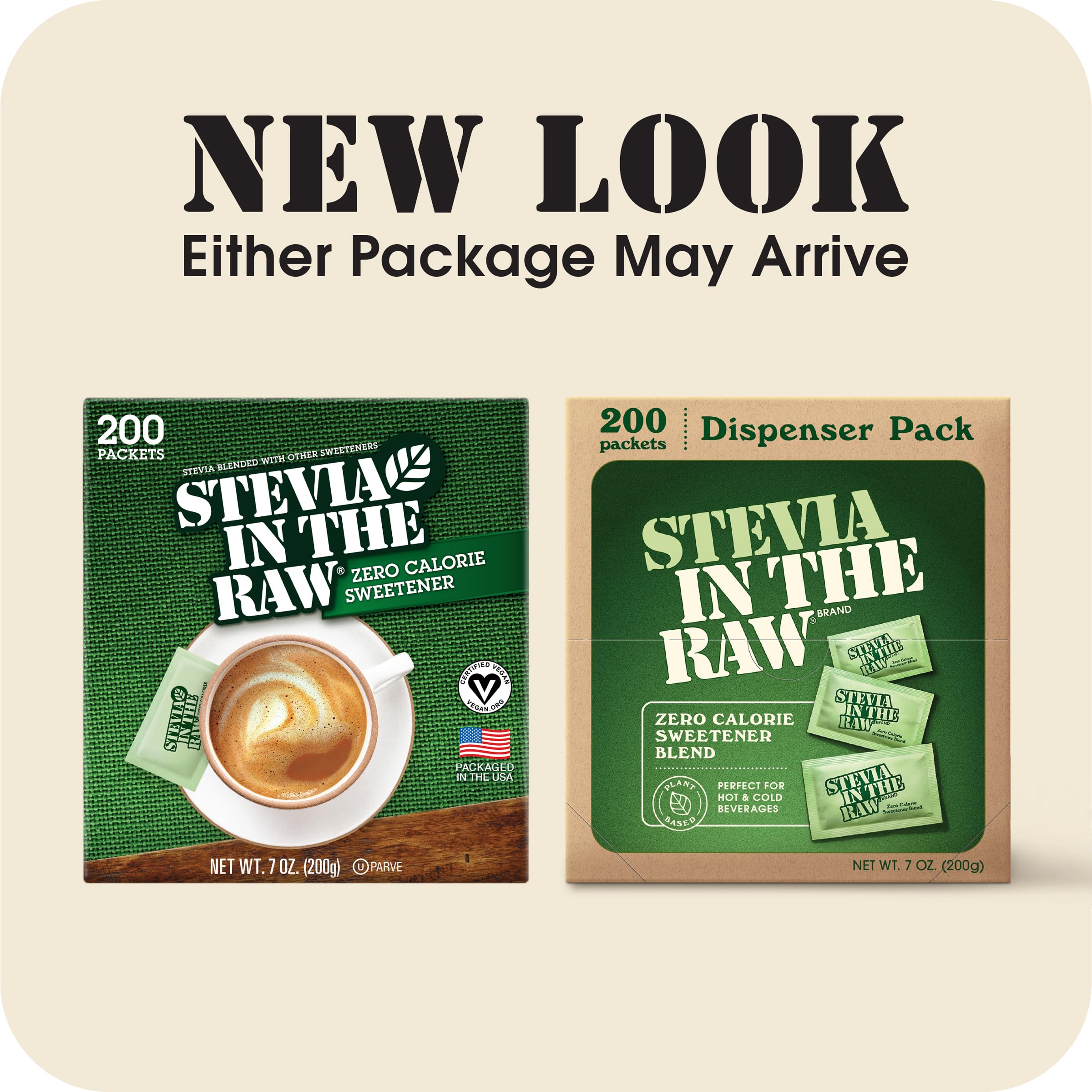 IN THE RAW packet beside teaspoon showing packet sweetness equivalent benefit