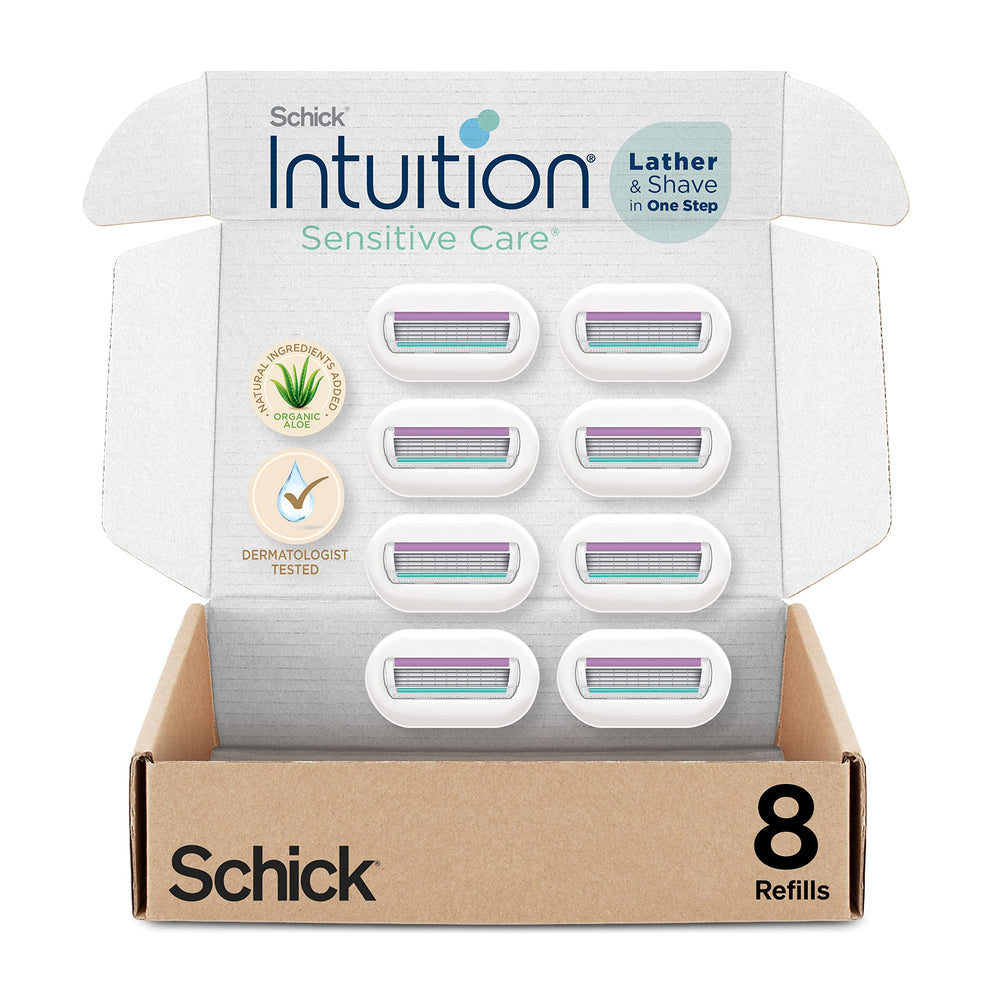 INTUITION front packaging showing 8 refill cartridges and clear value