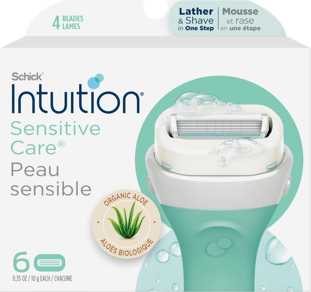 INTUITION Schick front packaging showing 6 refill cartridges and benefits