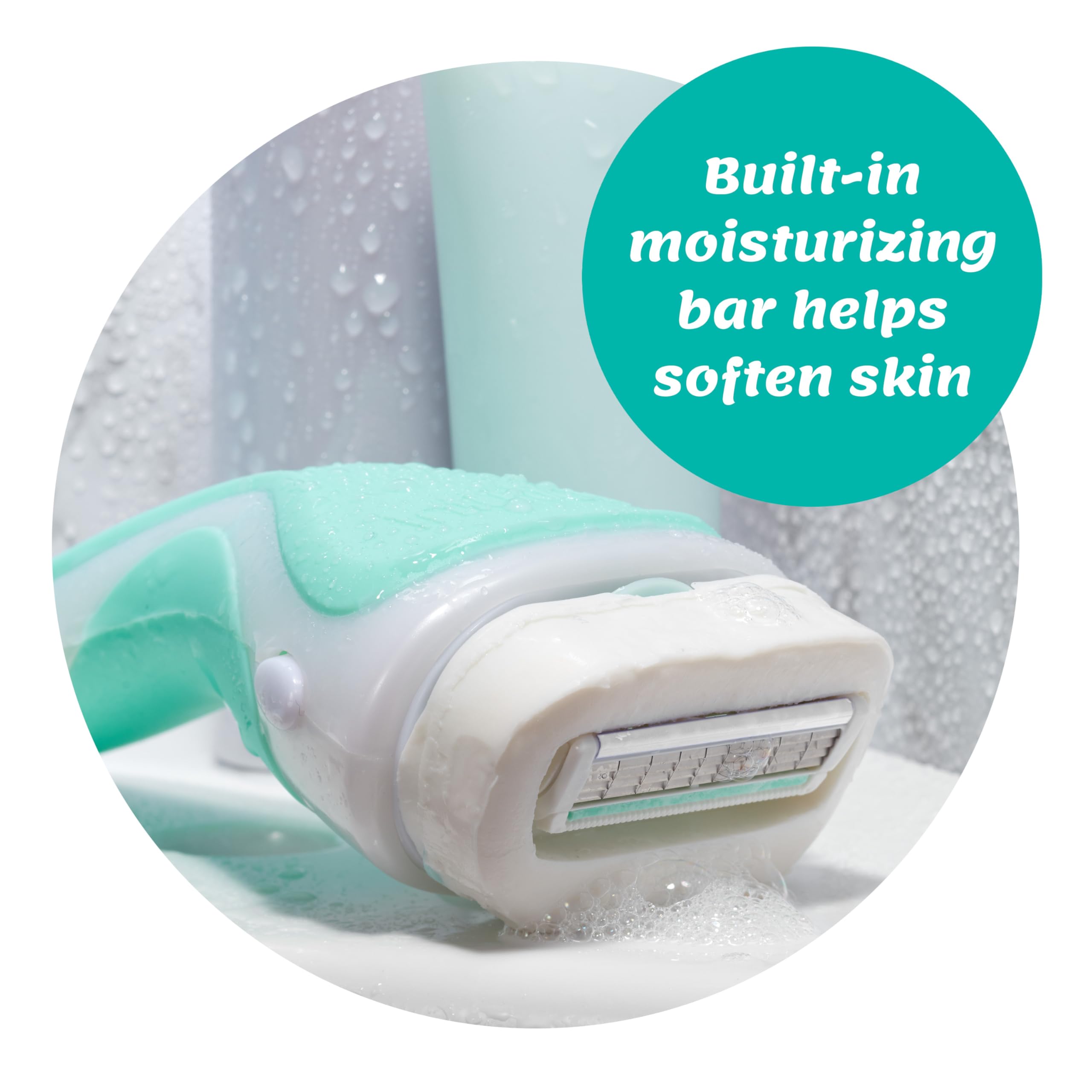 INTUITION Schick moisturizing bar detail with organic aloe for soothing