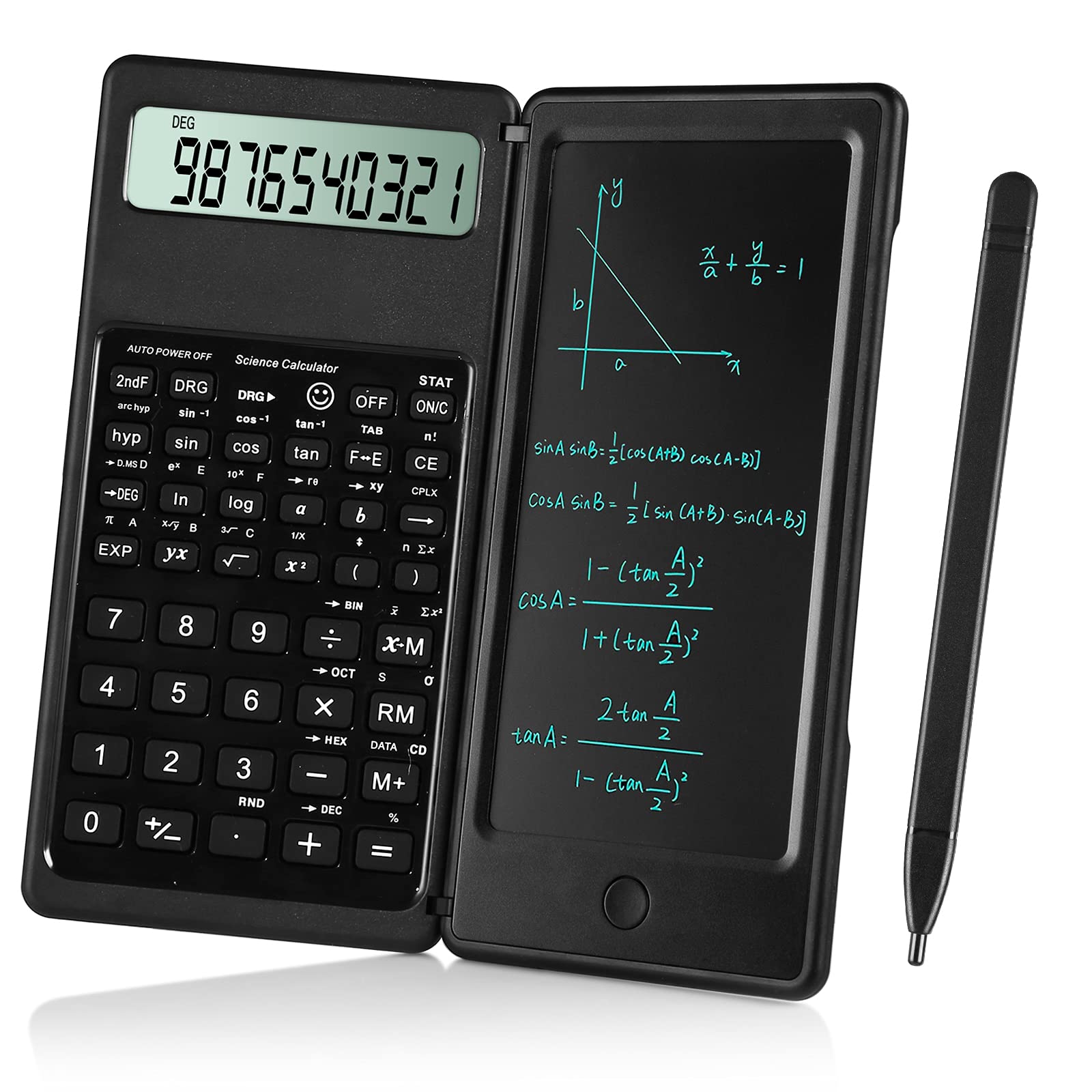 iPepul front view showing calculator and notepad for organized studying