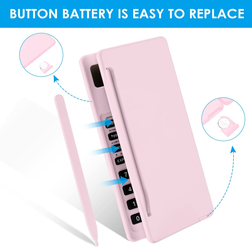 iPepul pink calculator in use by student demonstrating on-the-go calculations and focus