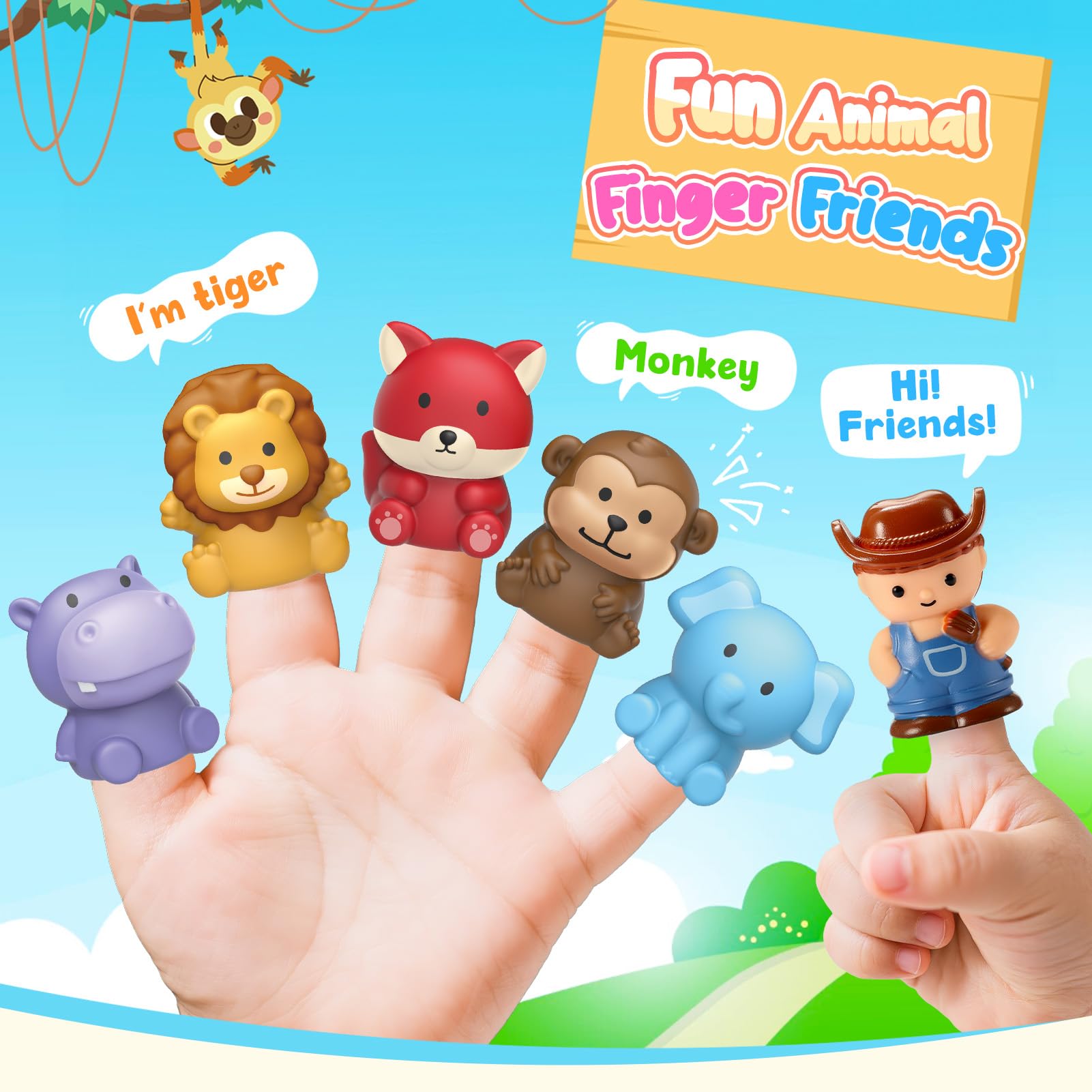 IPOURUP finger-puppet animals for storytelling and language development