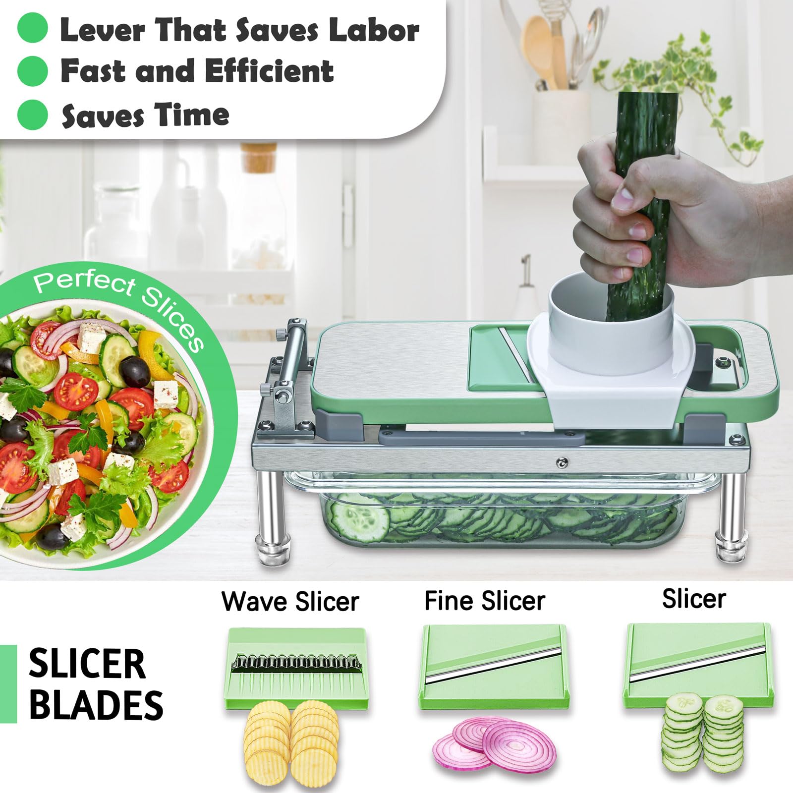 IPOVIPO lever handle closeup demonstrating 3x leverage for easy chopping