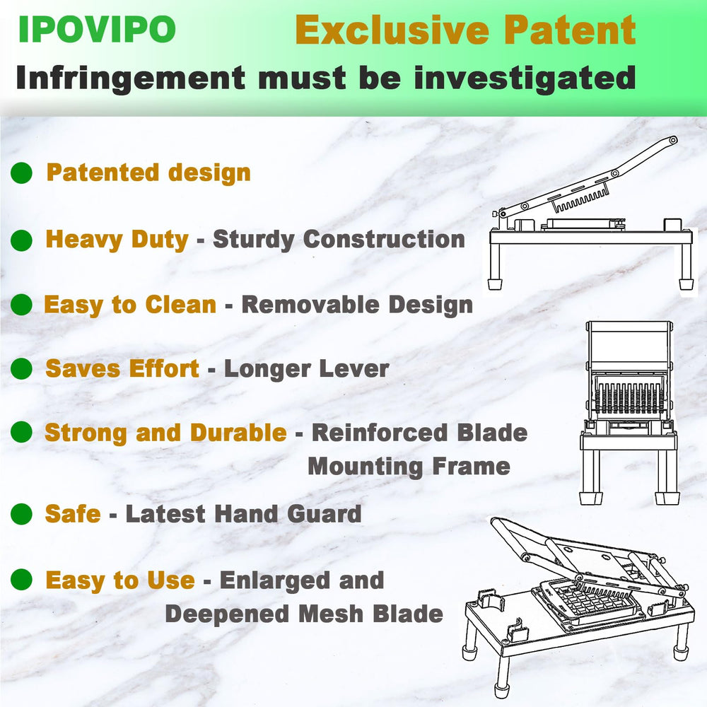 IPOVIPO packaging and label displaying product specs and stainless-steel build