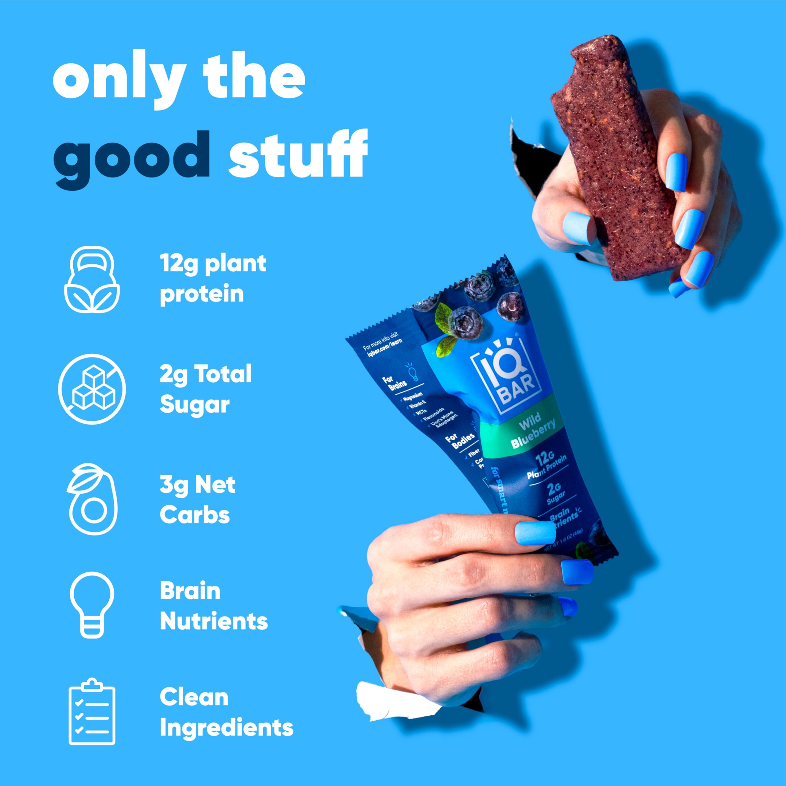 IQBAR bar sliced open revealing fruit-filled center for steady energy