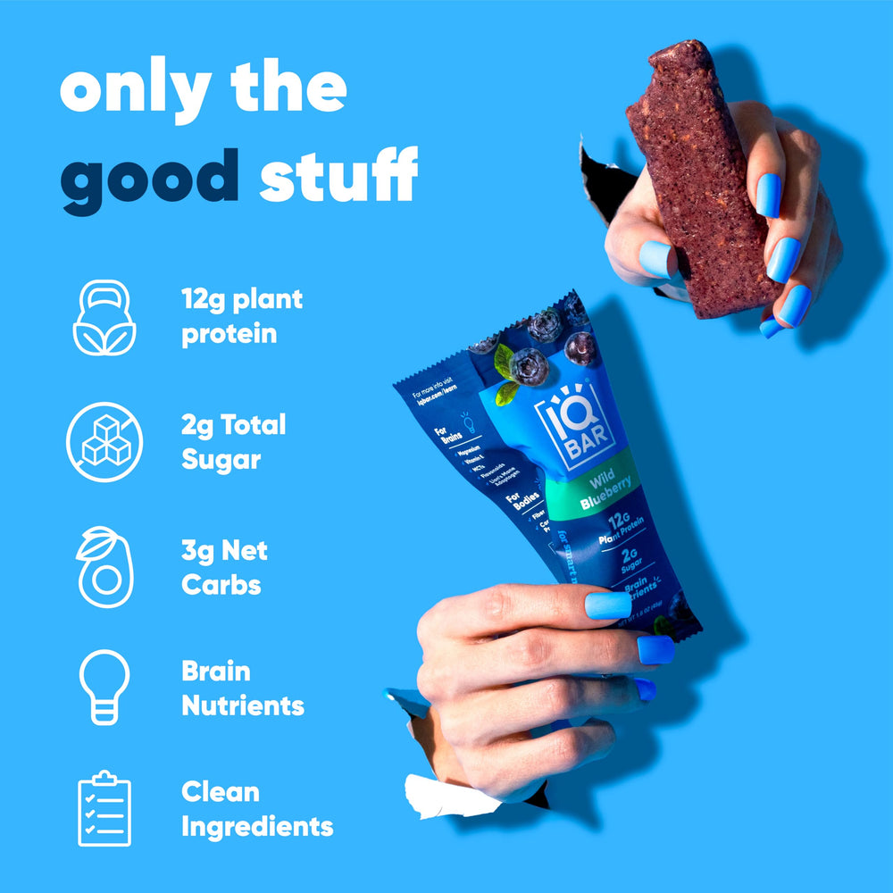 IQBAR bar sliced open revealing fruit-filled center for steady energy