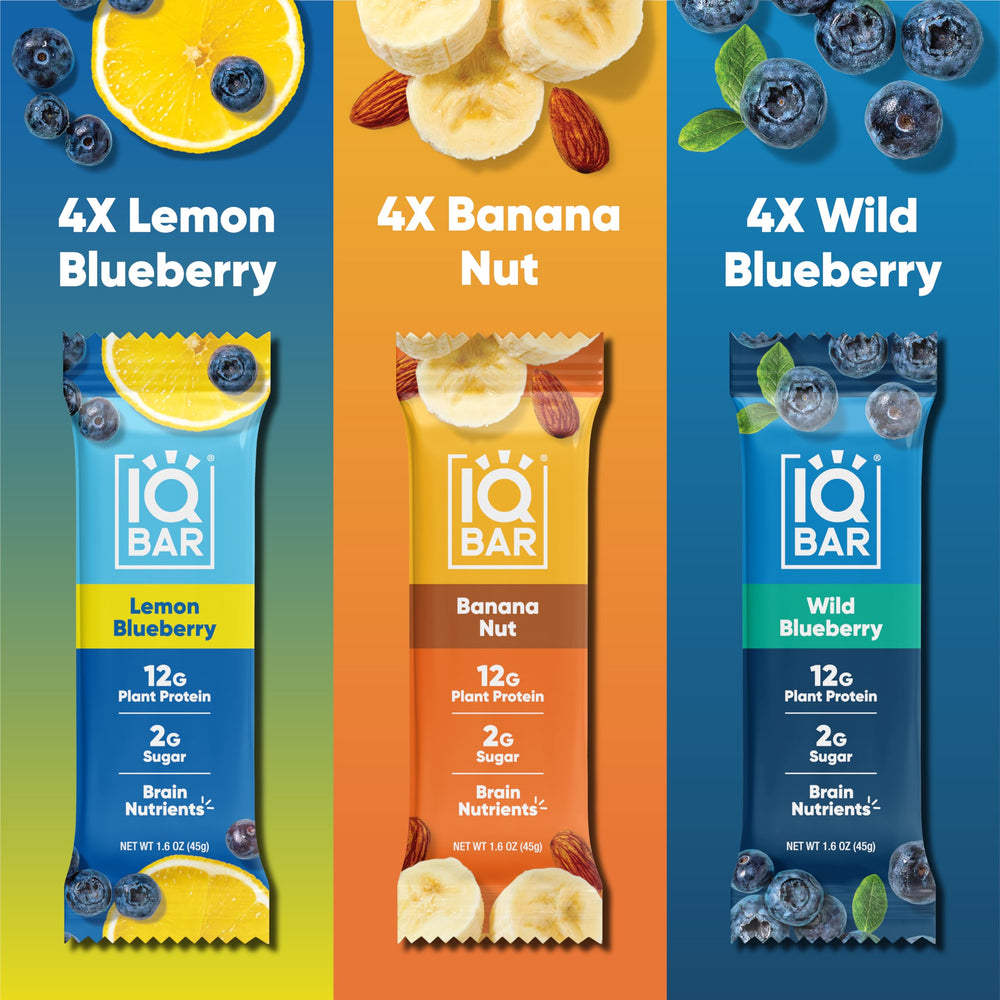 IQBAR multiple flavors lined up illustrating variety and snack flexibility