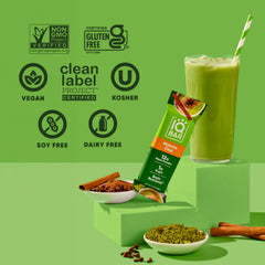 IQBAR Matcha Chai ingredients label showing functional nutrient list