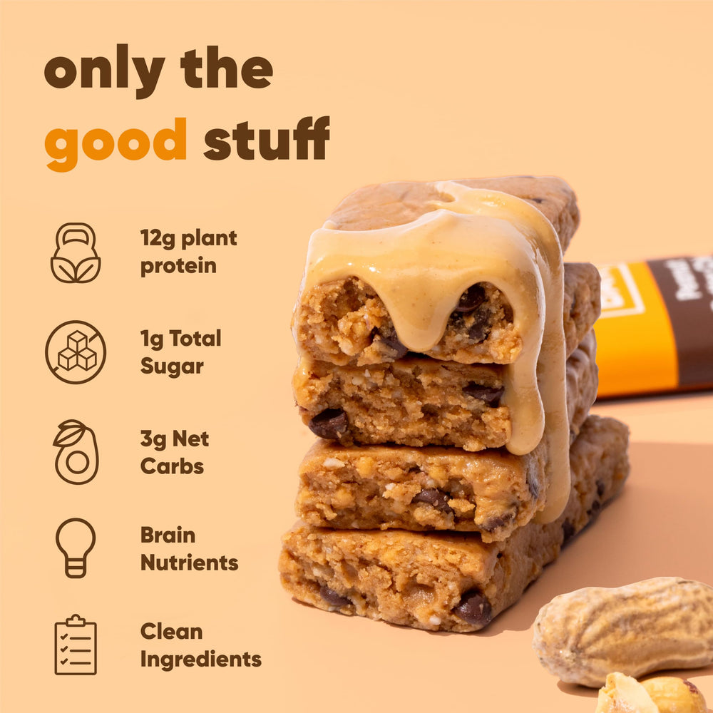 IQBAR peanut butter chip ingredients label highlighting nootropic mix