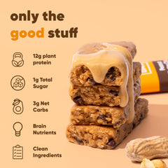 IQBAR peanut butter chip ingredients label highlighting nootropic mix