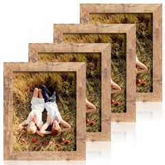 iRahmen rustic brown front view showing frame finish and profile benefit display-ready