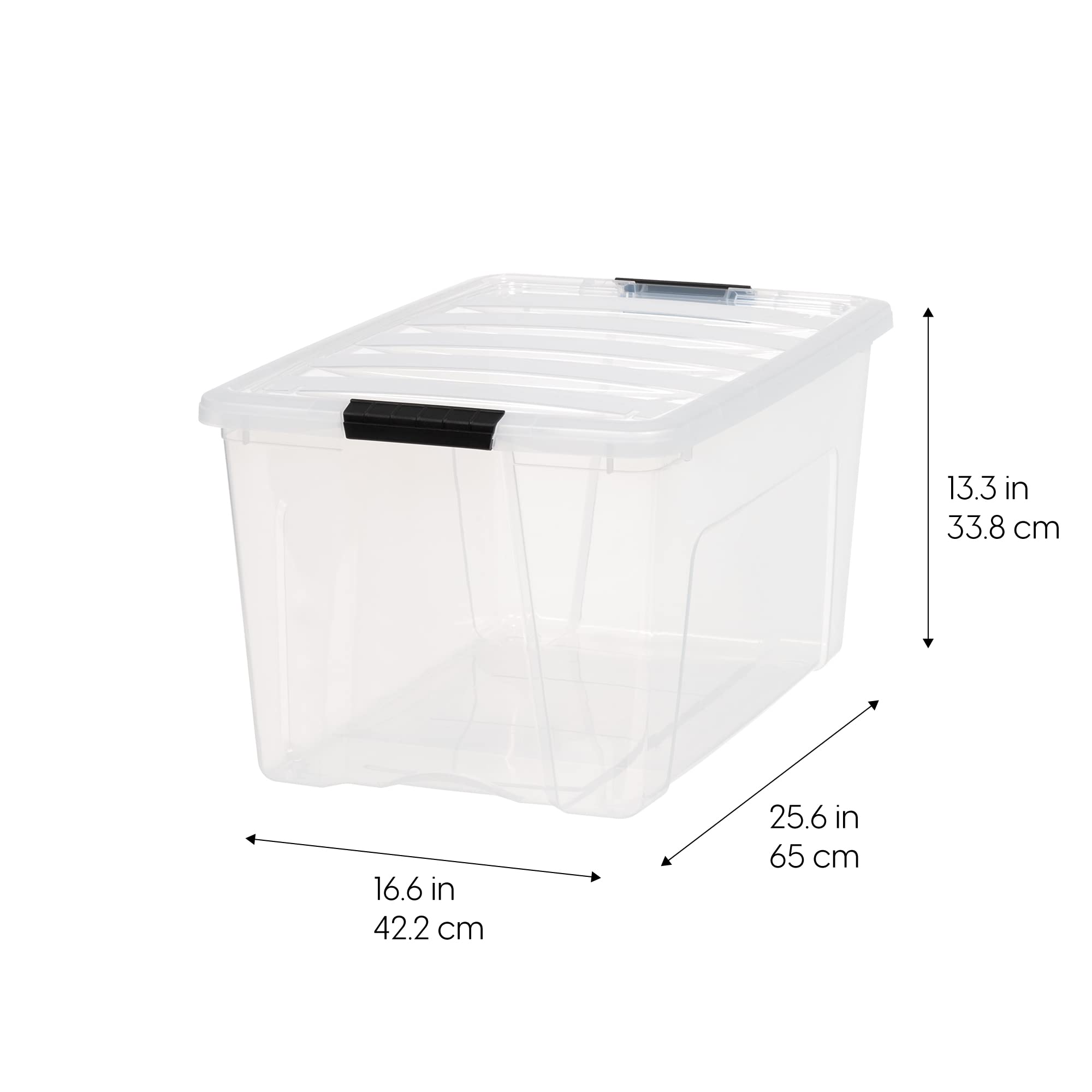 IRIS USA bottom pull handle detail for easy shelf access