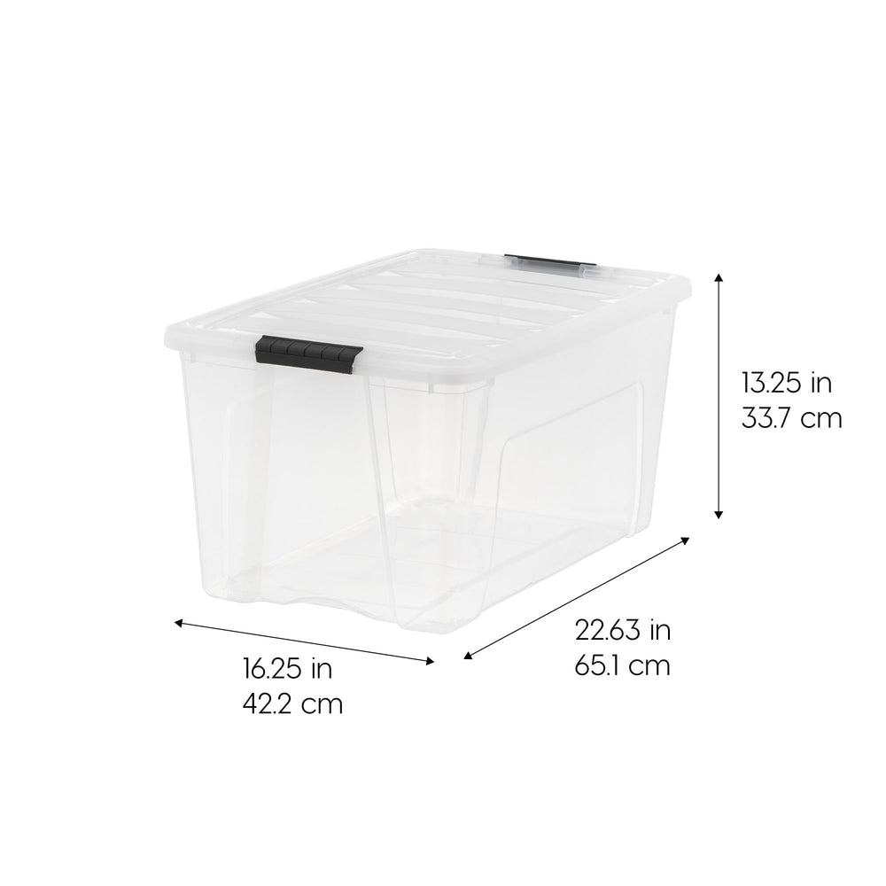 IRIS USA side profile of transparent bin displaying quick content visibility