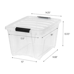 IRIS USA clear bin side view with visible contents for fast identification