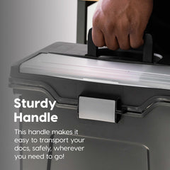 IRIS USA image of internal hanging-file ledge holding letter folders upright