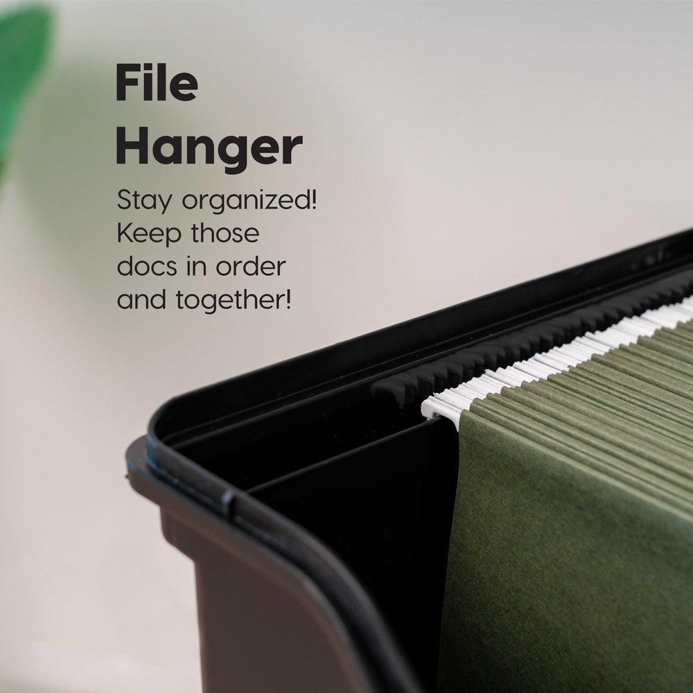IRIS USA close-up of lid top compartments organizing pens and clips