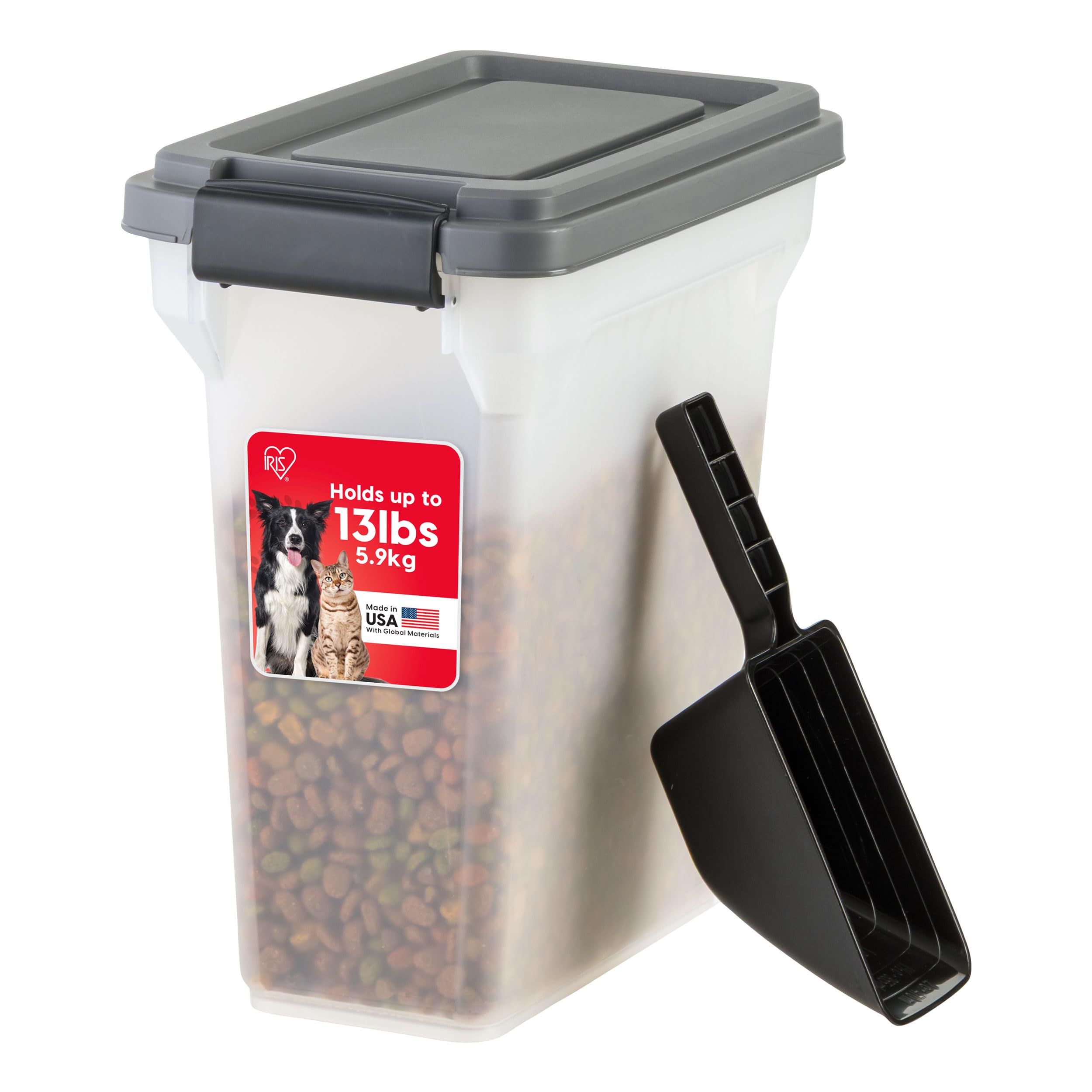 IRIS USA front view of dark gray container showing compact footprint and clean design for neat storage