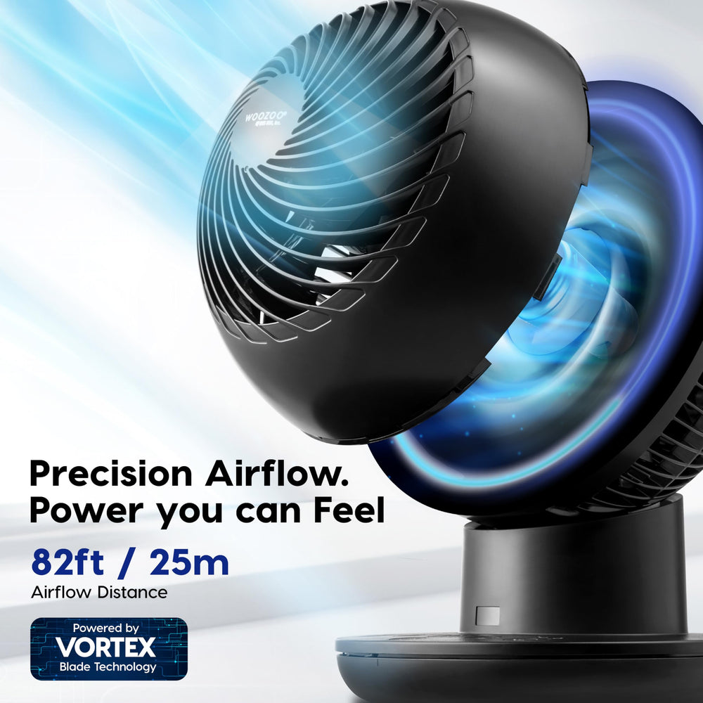 IRIS USA WOOZOO side profile tilted up demonstrating targeted airflow benefit