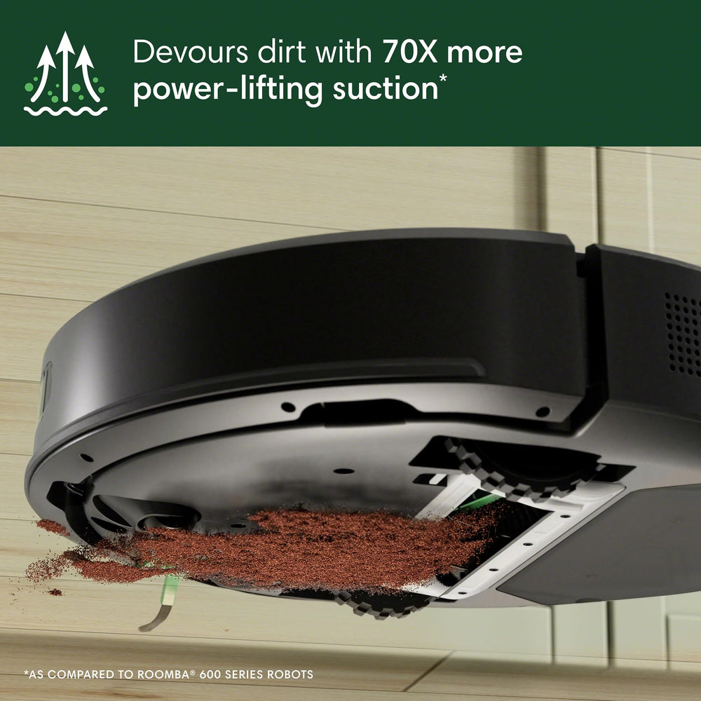 iRobot Roomba 105 edge-sweeping brush detail improving corner and baseboard cleaning
