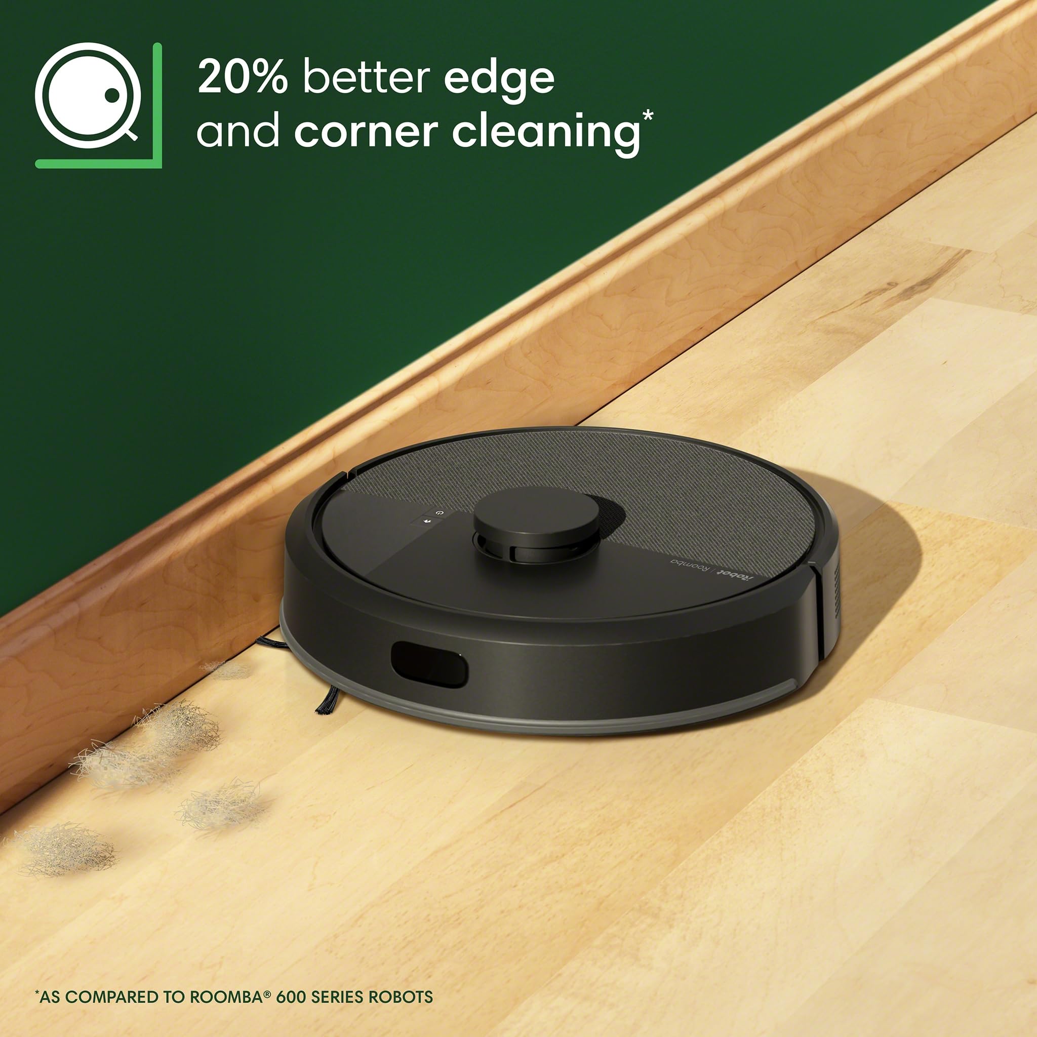 iRobot Roomba 105 transitioning from hard floor to carpet for multi-surface cleaning benefit