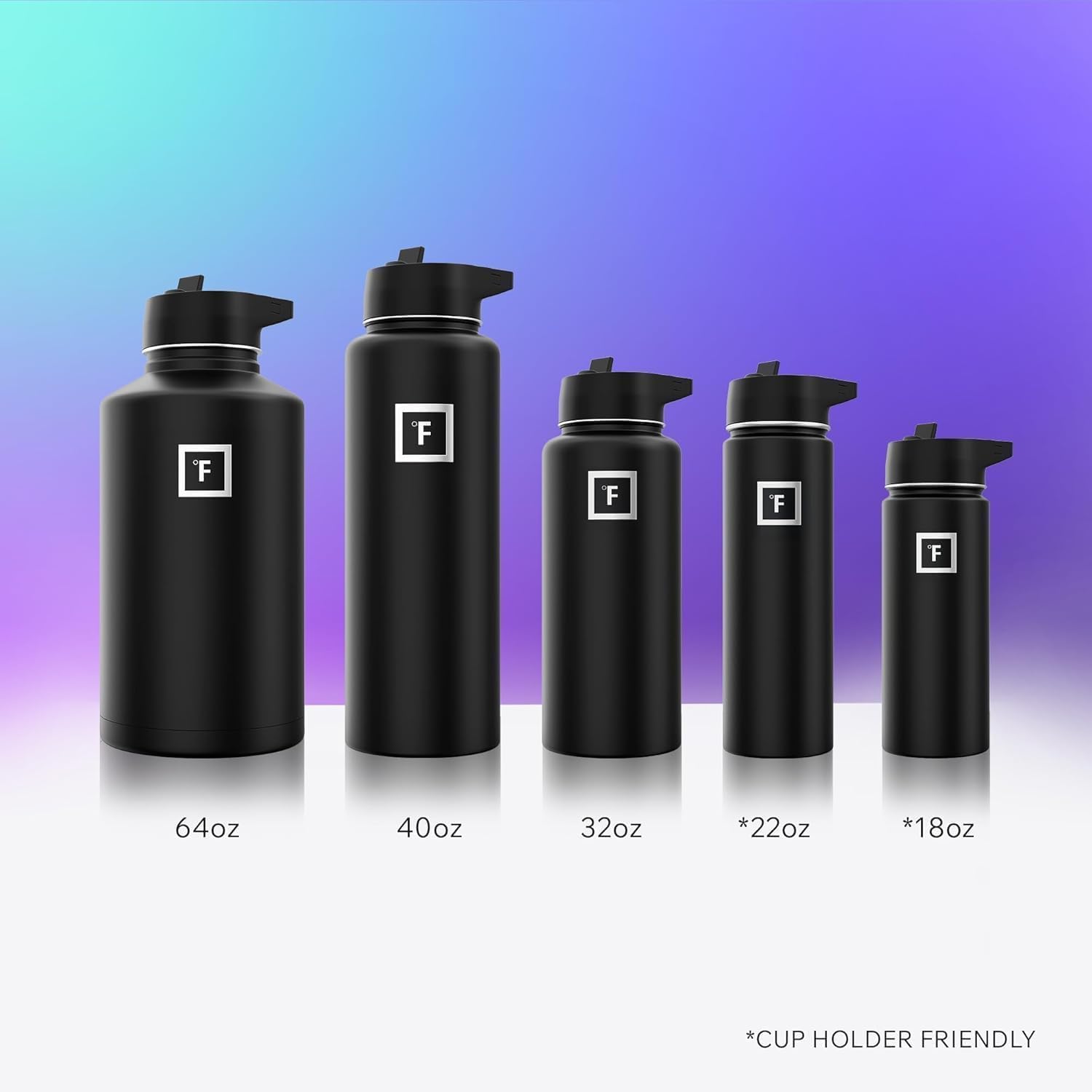 IRON °FLASK held in hand for scale showing travel-friendly capacity benefit