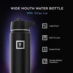 IRON °FLASK wide mouth top view for easy filling and ice benefit