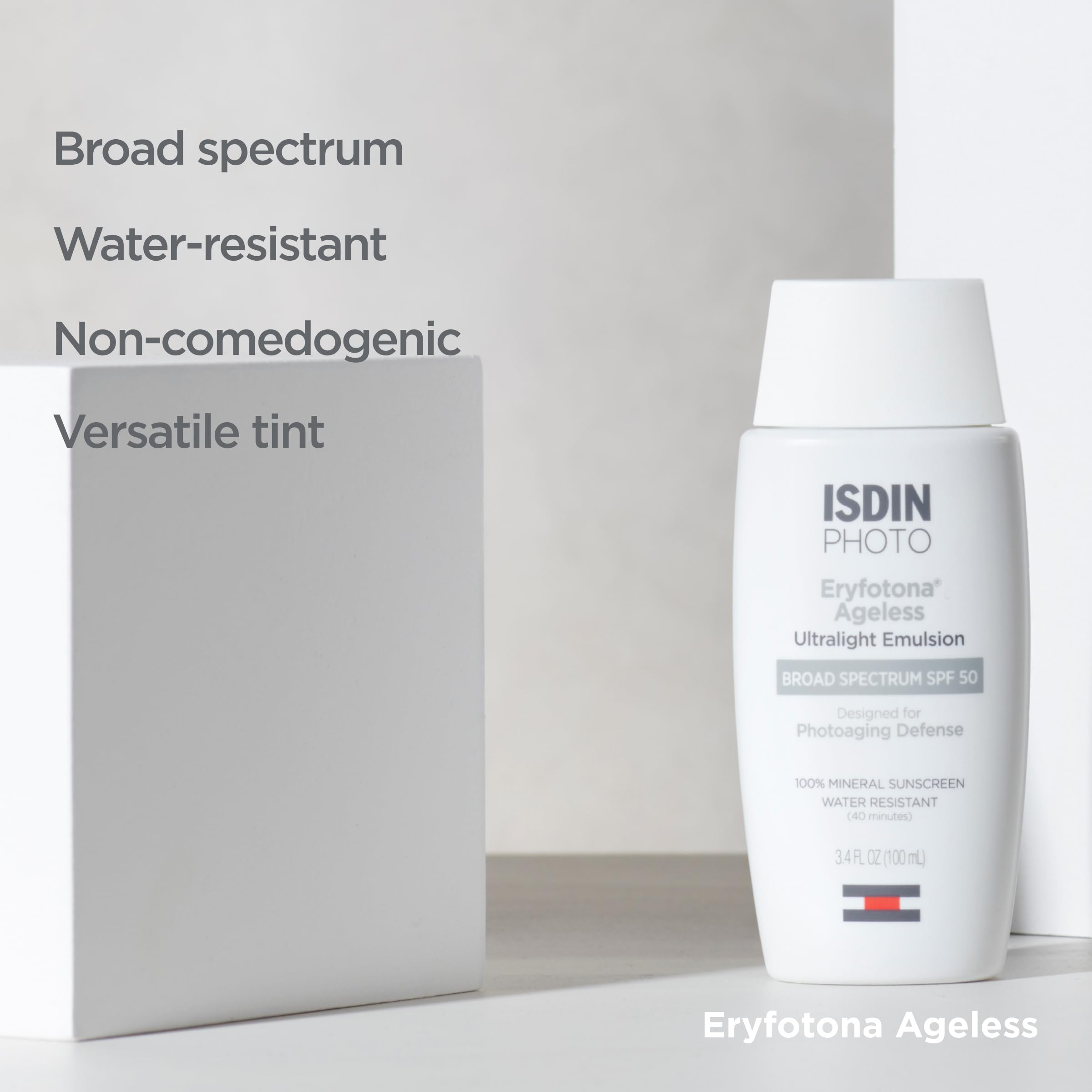 ISDIN product applied under makeup demonstrating smooth layering