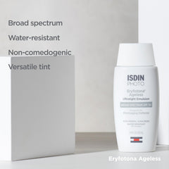 ISDIN product applied under makeup demonstrating smooth layering