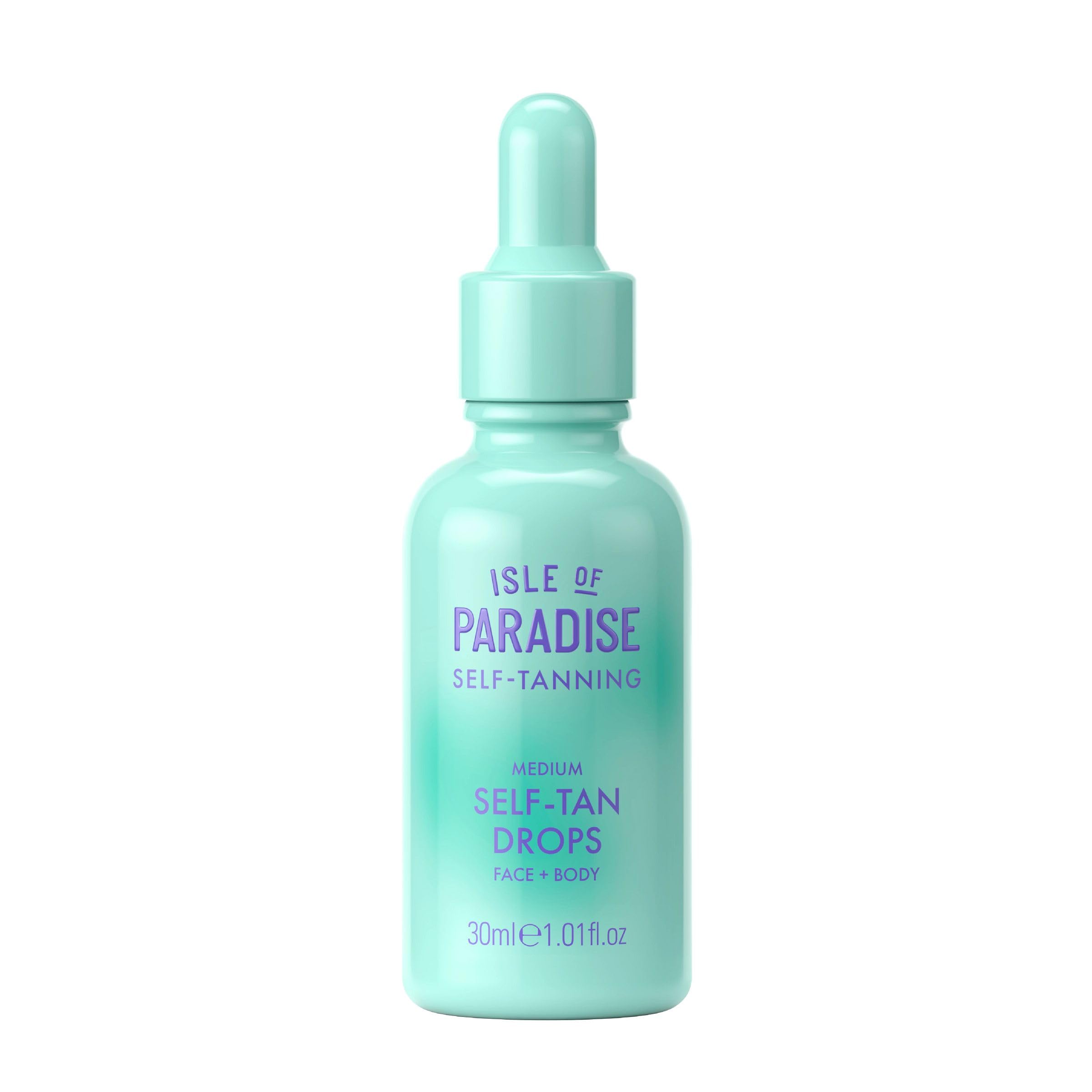Isle of Paradise front packaging showing bottle and label benefits