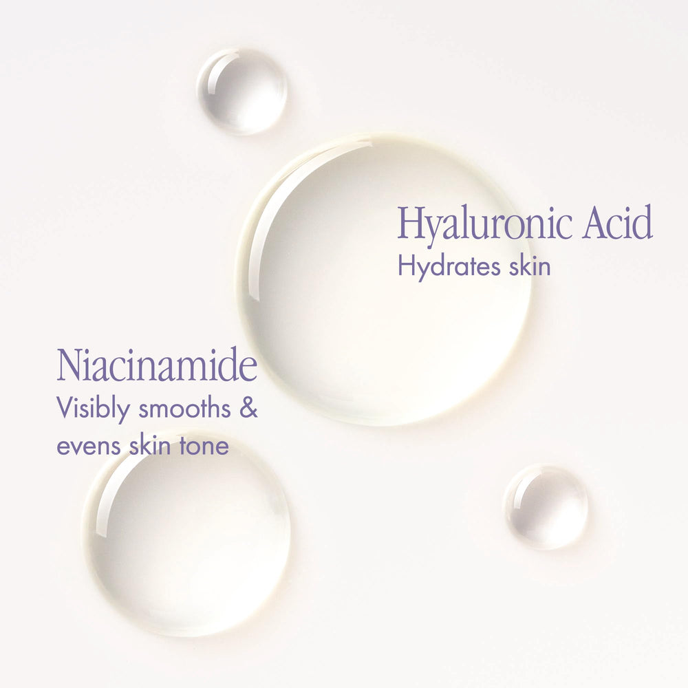 Isle of Paradise ingredient highlights showing niacinamide and hyaluronic benefits