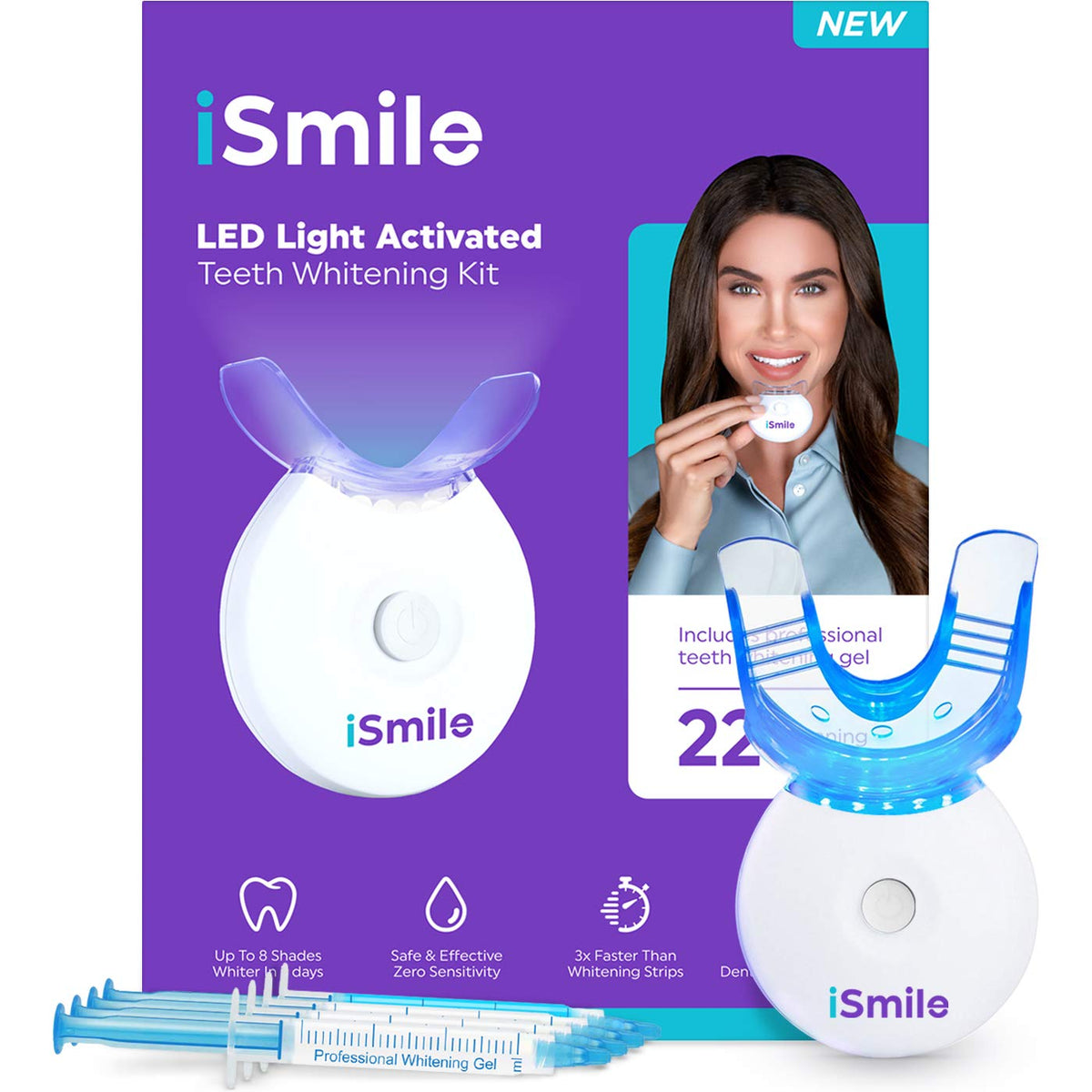 iSmile kit front packaging showing components and quick benefits