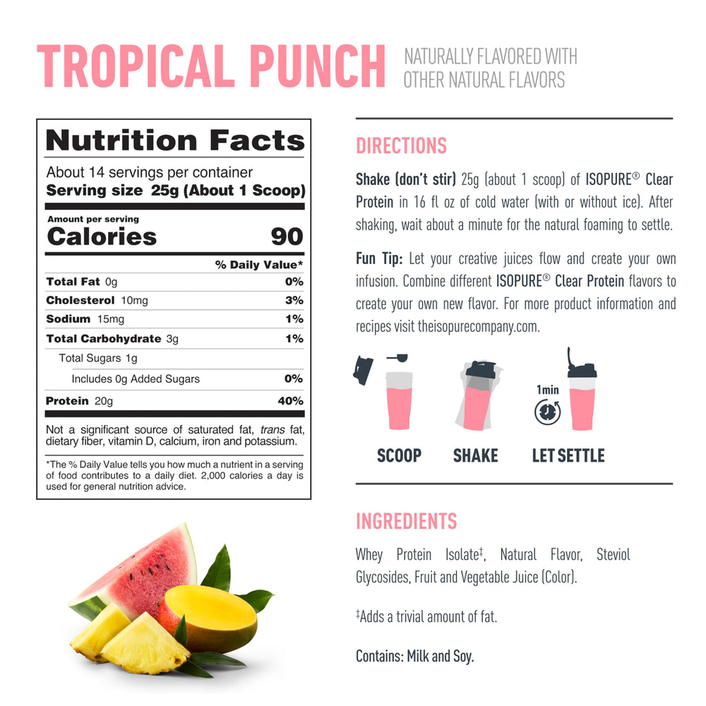 Isopure Tropical Punch at gym bag illustrating post-workout rehydration