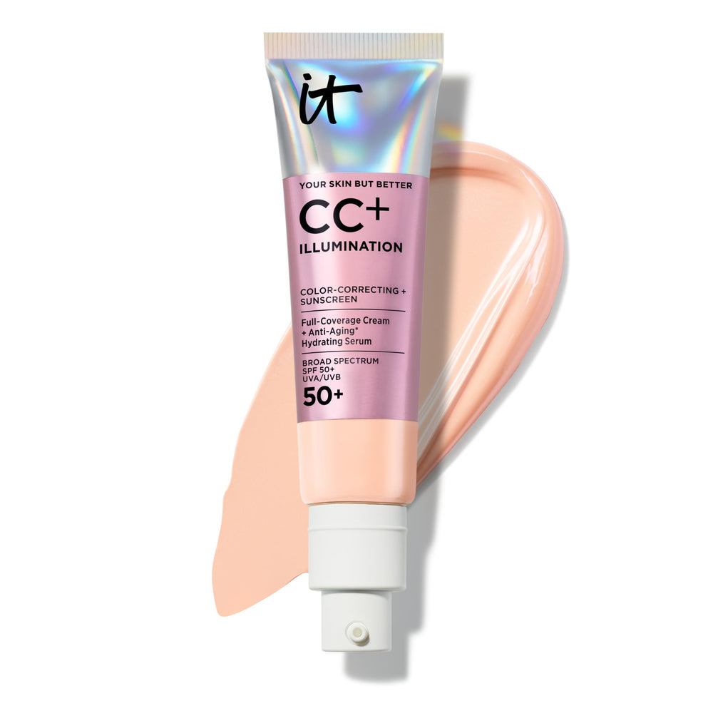 IT Cosmetics pump bottle front view showing product convenience and SPF protection