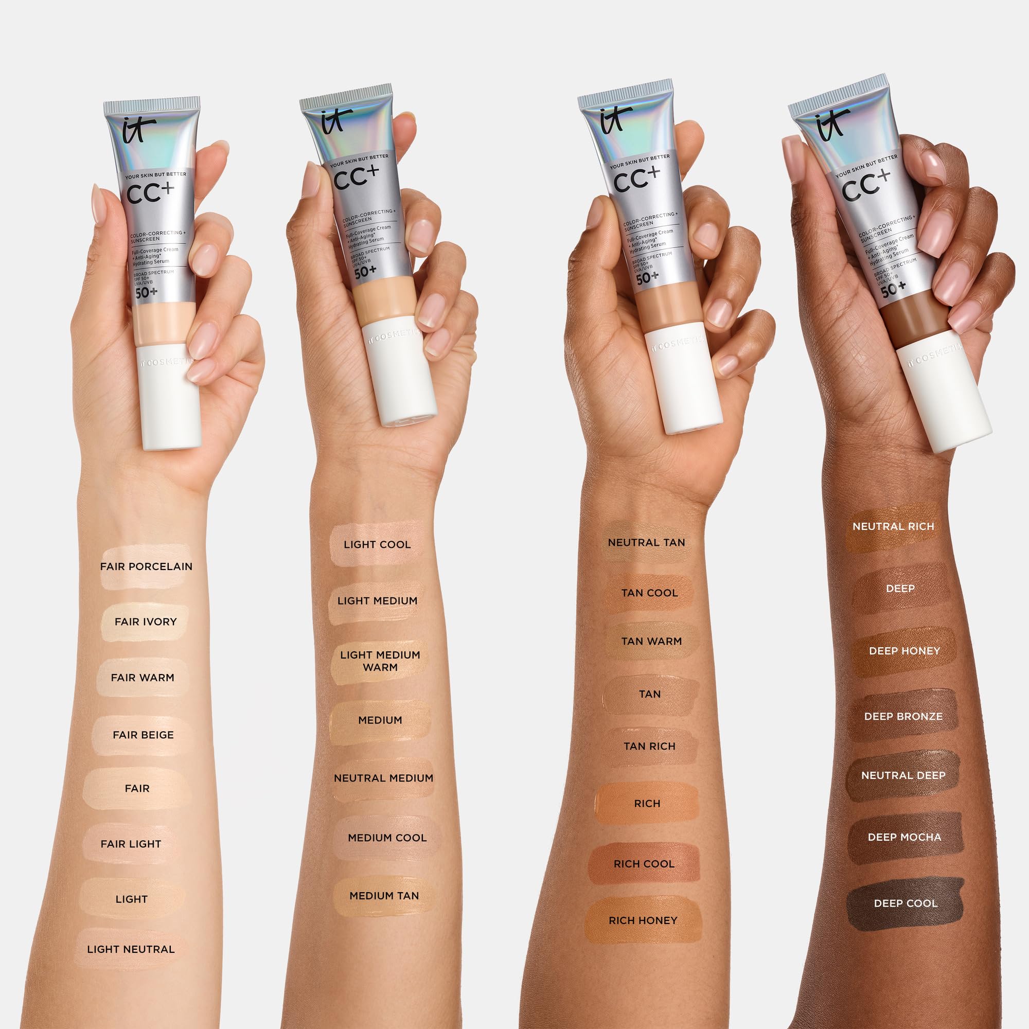 IT Cosmetics ingredient label close-up highlighting hyaluronic acid benefit