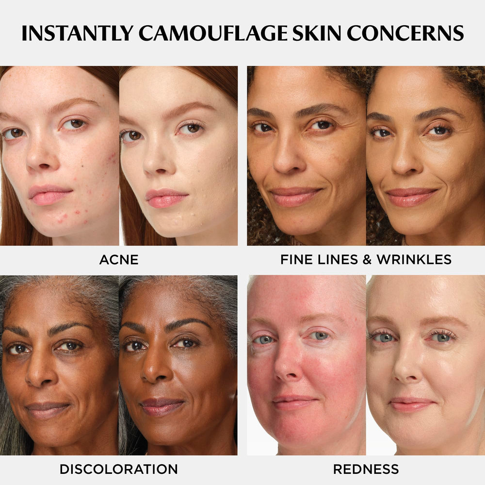 IT Cosmetics on model wearing Medium Tan for realistic color match benefit