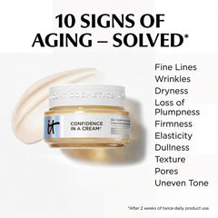 IT Cosmetics cream texture close-up illustrating rich hydration and fast absorption