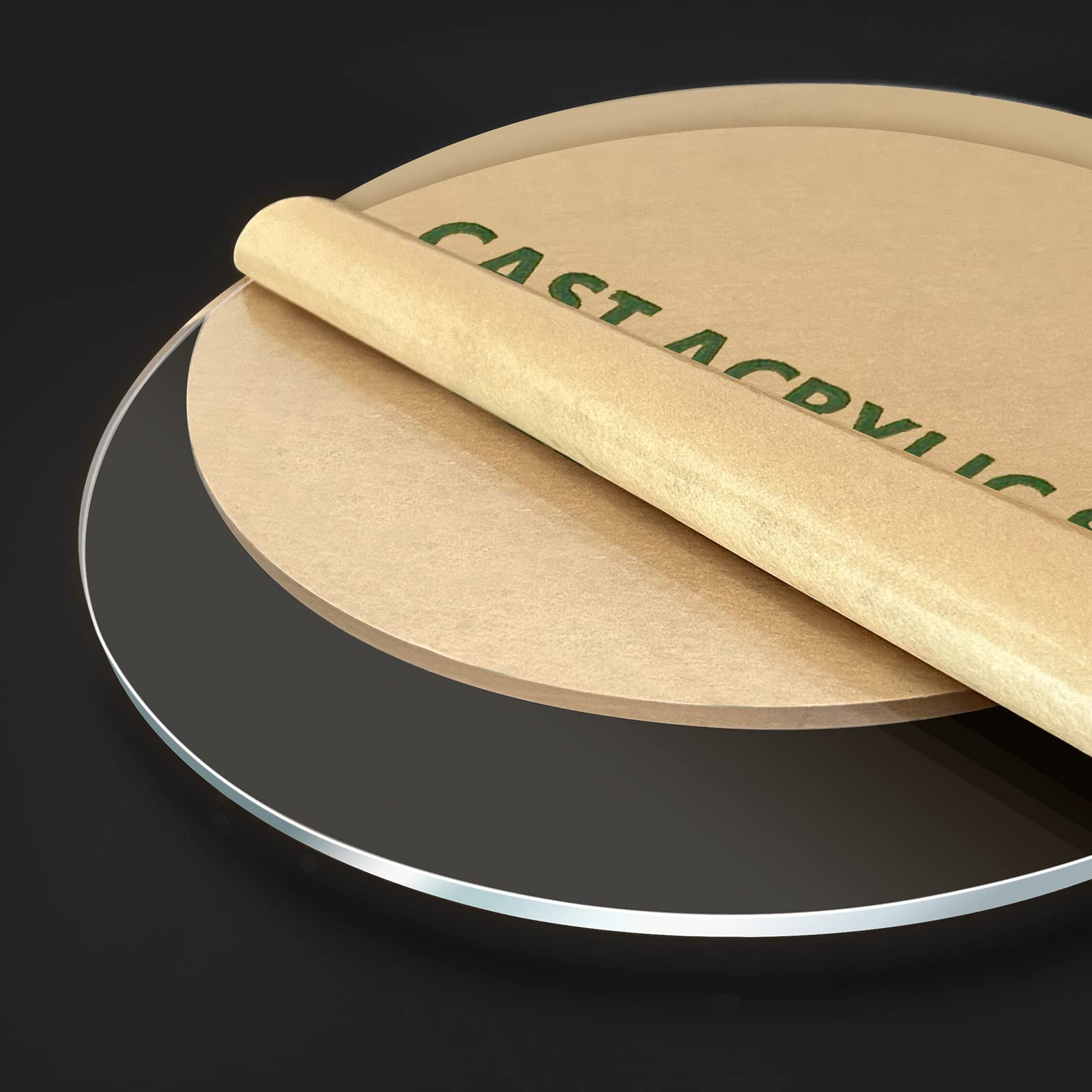iteshuai round acrylic sheet next to ruler showing scale and precise 24-inch diameter