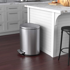 iTouchless SoftStep lid open close-up highlighting quiet soft-close mechanism for reduced noise