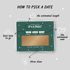 It’s a Date! cards held in hand to show scale and easy storage benefit