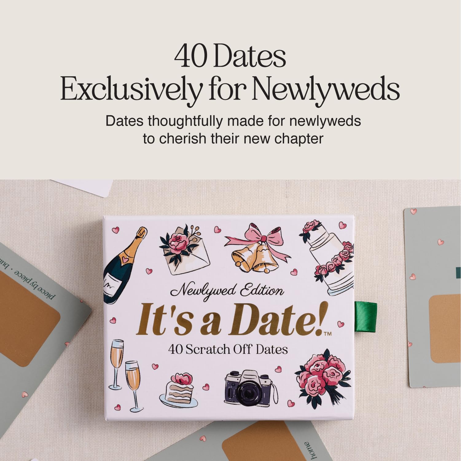 It’s a Date! open box displaying all 40 scratch-off cards for easy choice