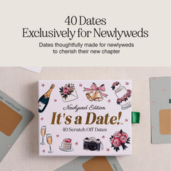 It’s a Date! open box displaying all 40 scratch-off cards for easy choice