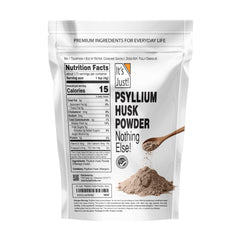 It's Just! close-up of fine psyllium powder texture for consistent mixing