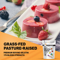 It's Just! gelatin blooming in cold liquid, demonstrates easy hydration and prep benefit