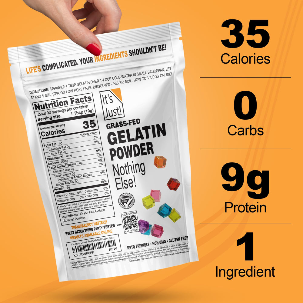 It's Just! gummy candies made with gelatin, clear set and firm chew benefit