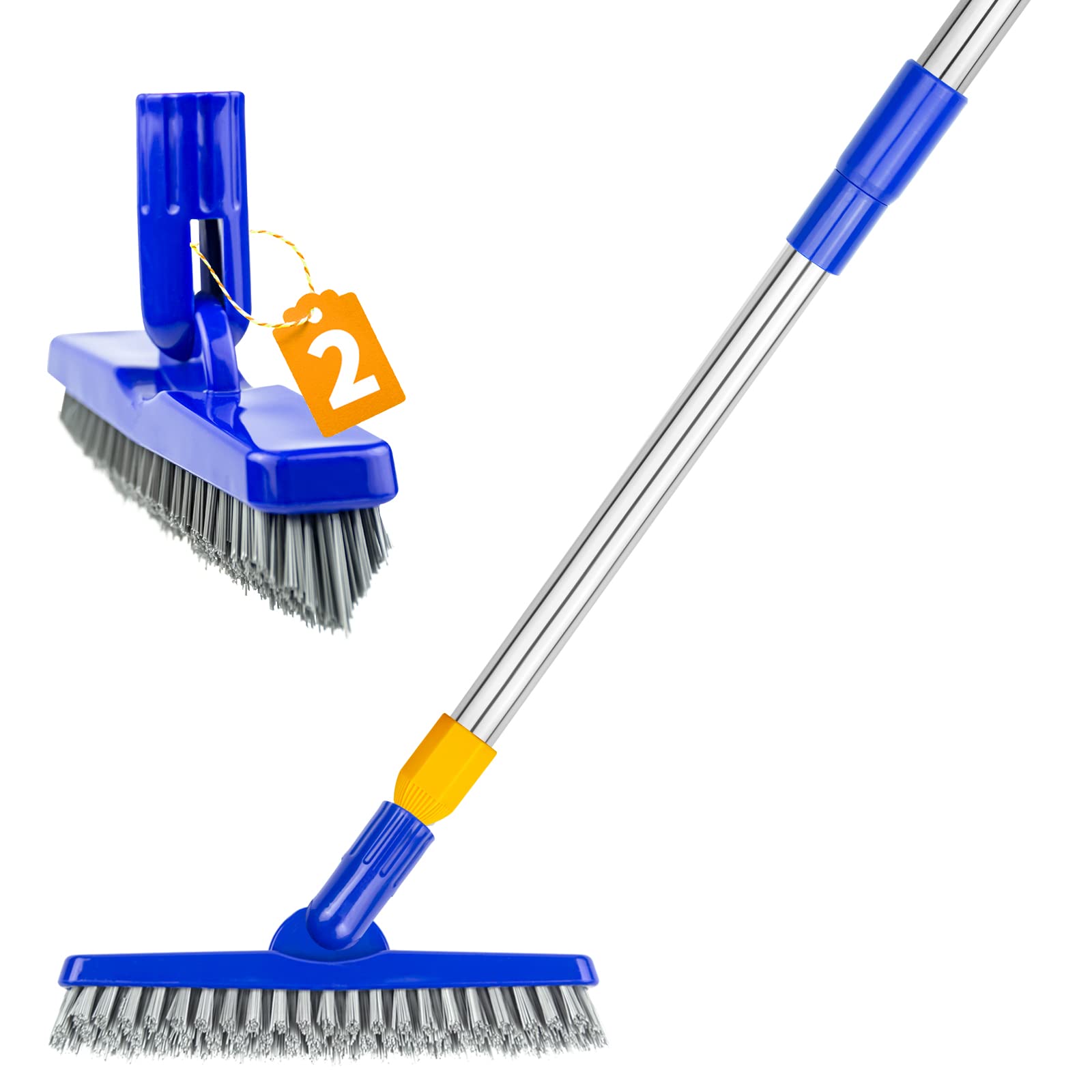 ITTAHO front view of 2-pack grout brush kit showing handles and heads, saves effort